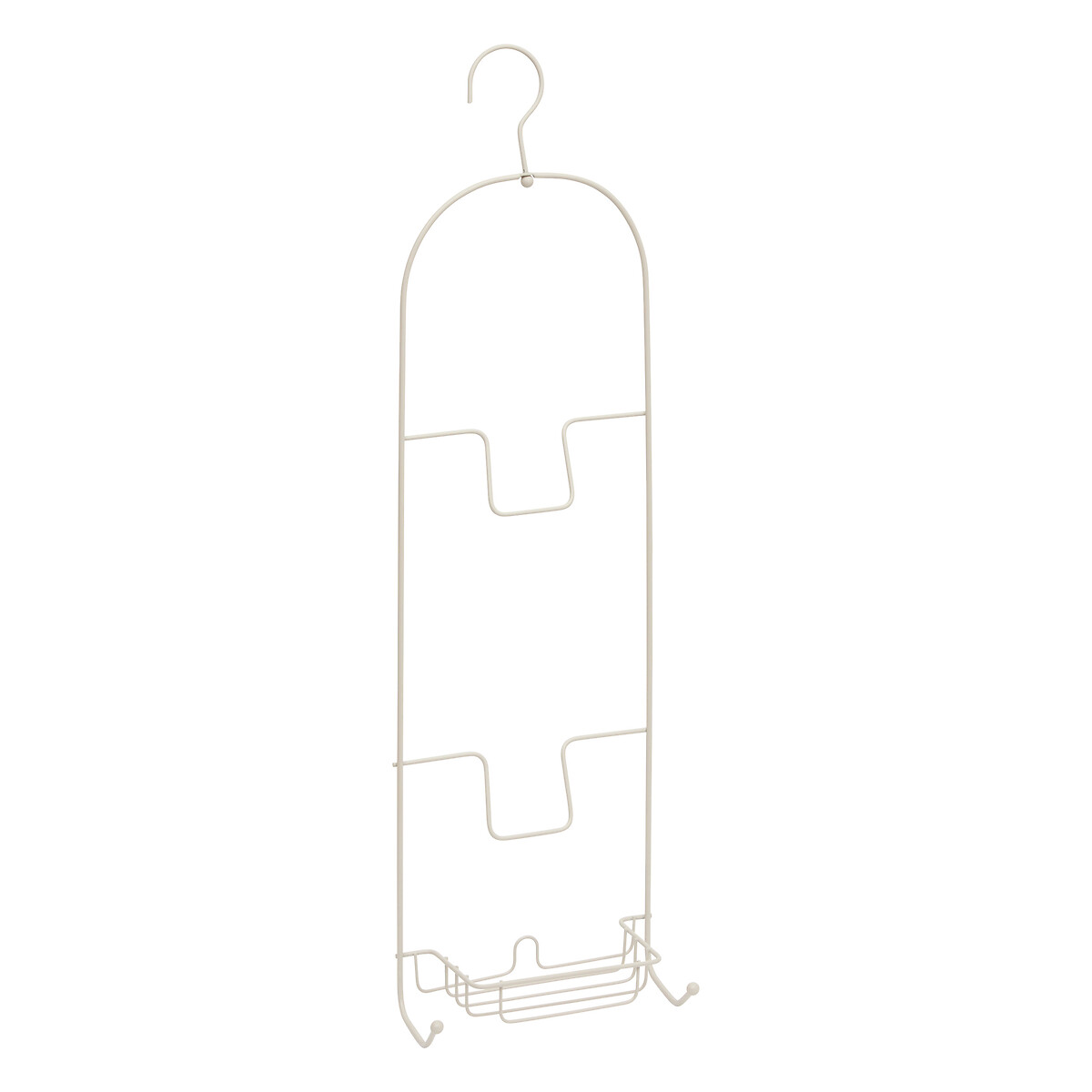 Soporte para ducha beige metálico con 2 ganchos