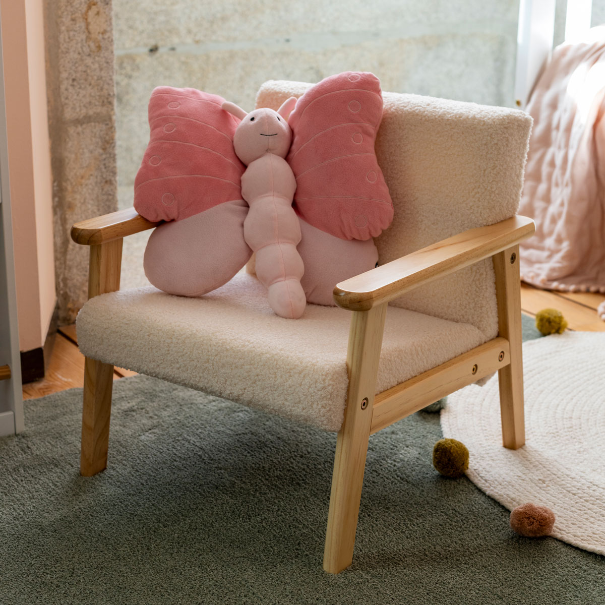 Sill&oacute;n boucl&eacute; BASILE crudo