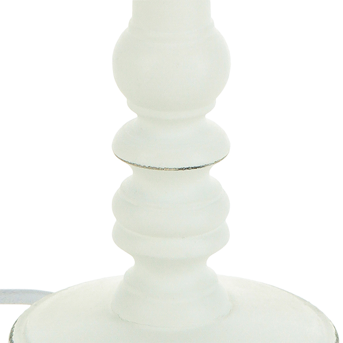 Candeeiro De Mesa Leo Branco Em Madeira