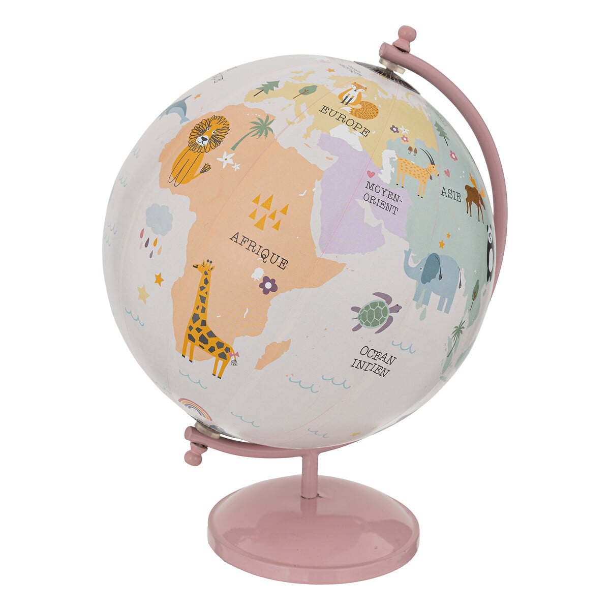 Globo terr&aacute;queo con animales rosa 20cm