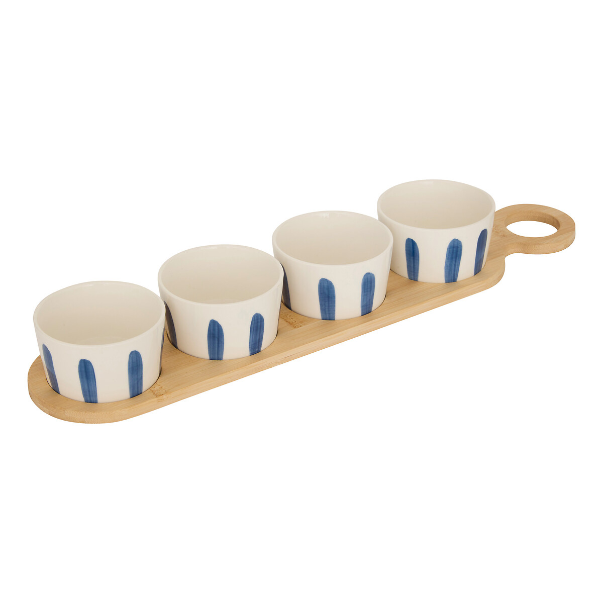 Set de 4 cuencos OCEANIA con tabla de bamb&uacute;