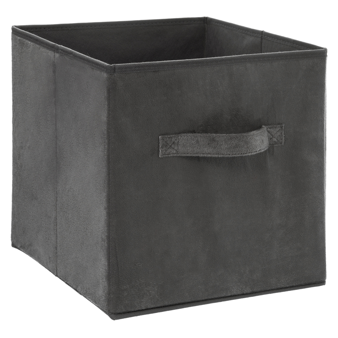 Caja Almacenaje Terciopelo Gris 31x31Cm