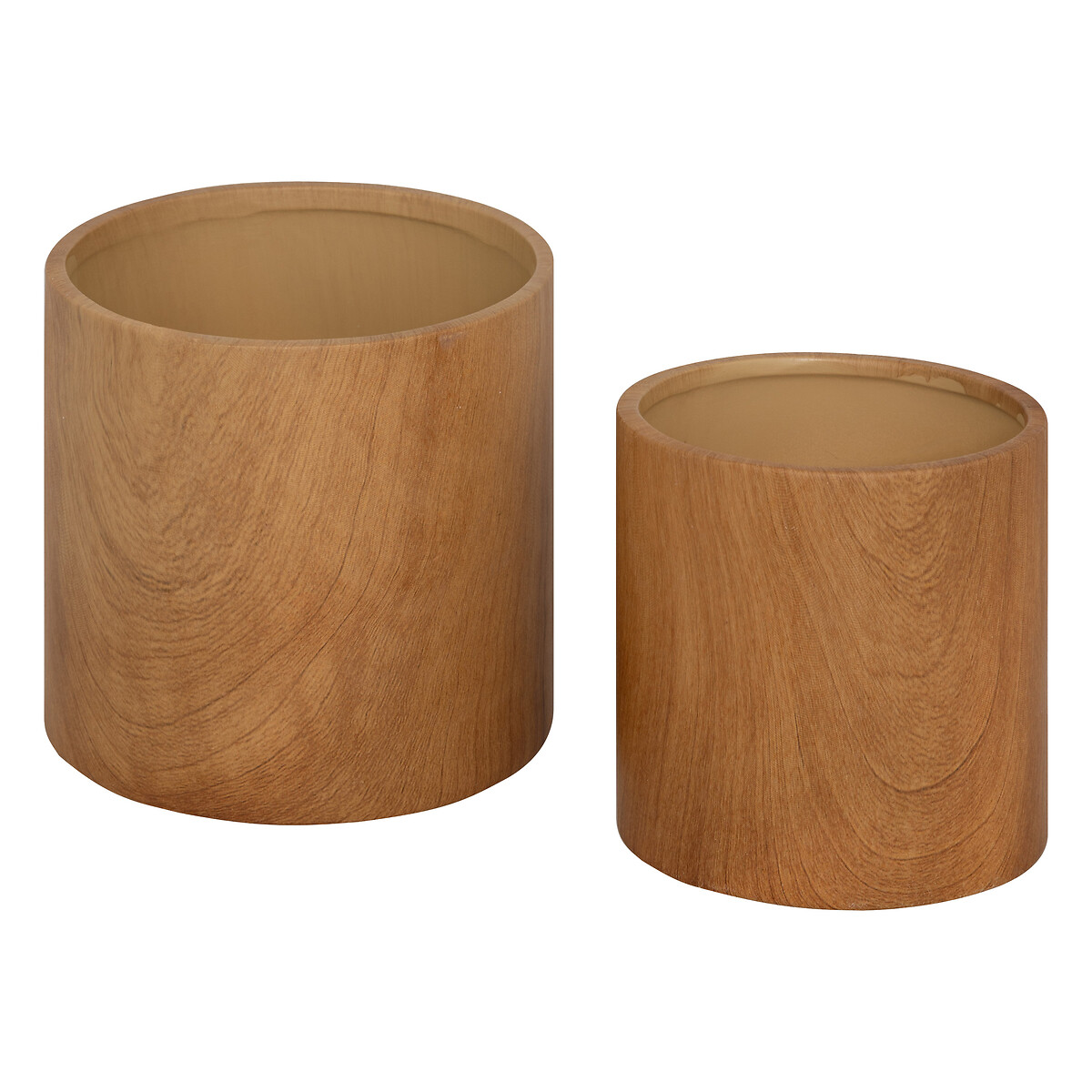 Maceta SOA de cer&aacute;mica efecto madera 13,4cm