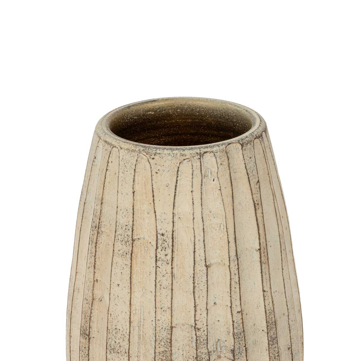 Jarra De Cer&acirc;mica Choupo Riscada Cinza 30cm