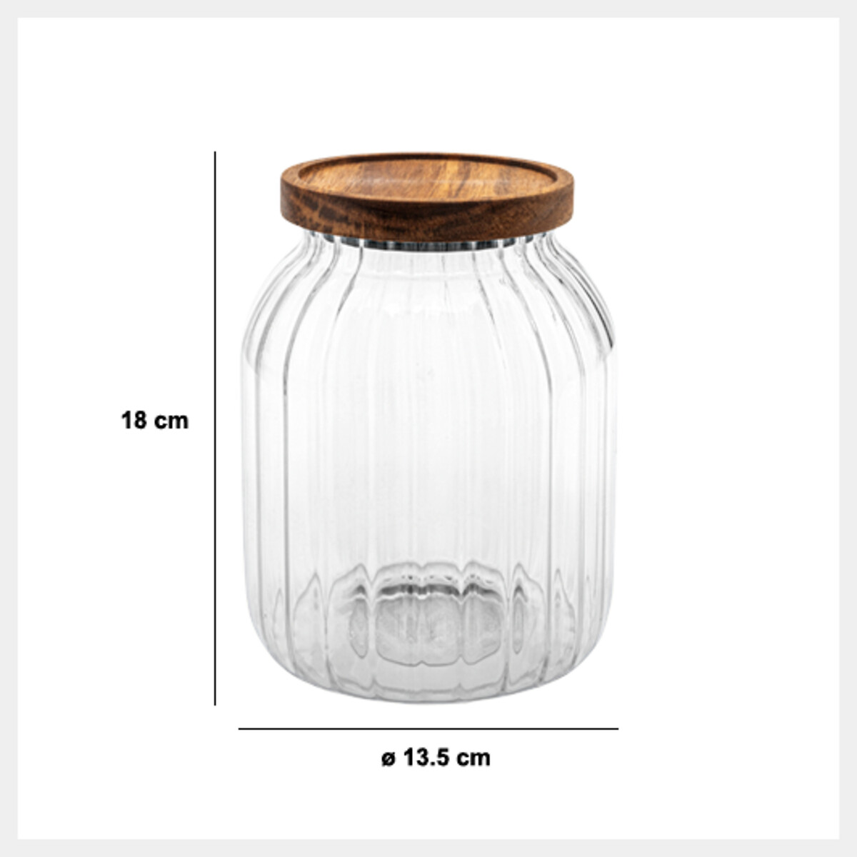 Tarro HARMONY con tapa madera acacia 2L