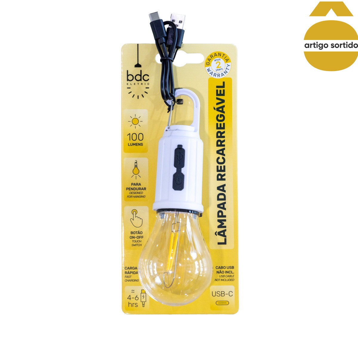 Farol de exterior recargable USB