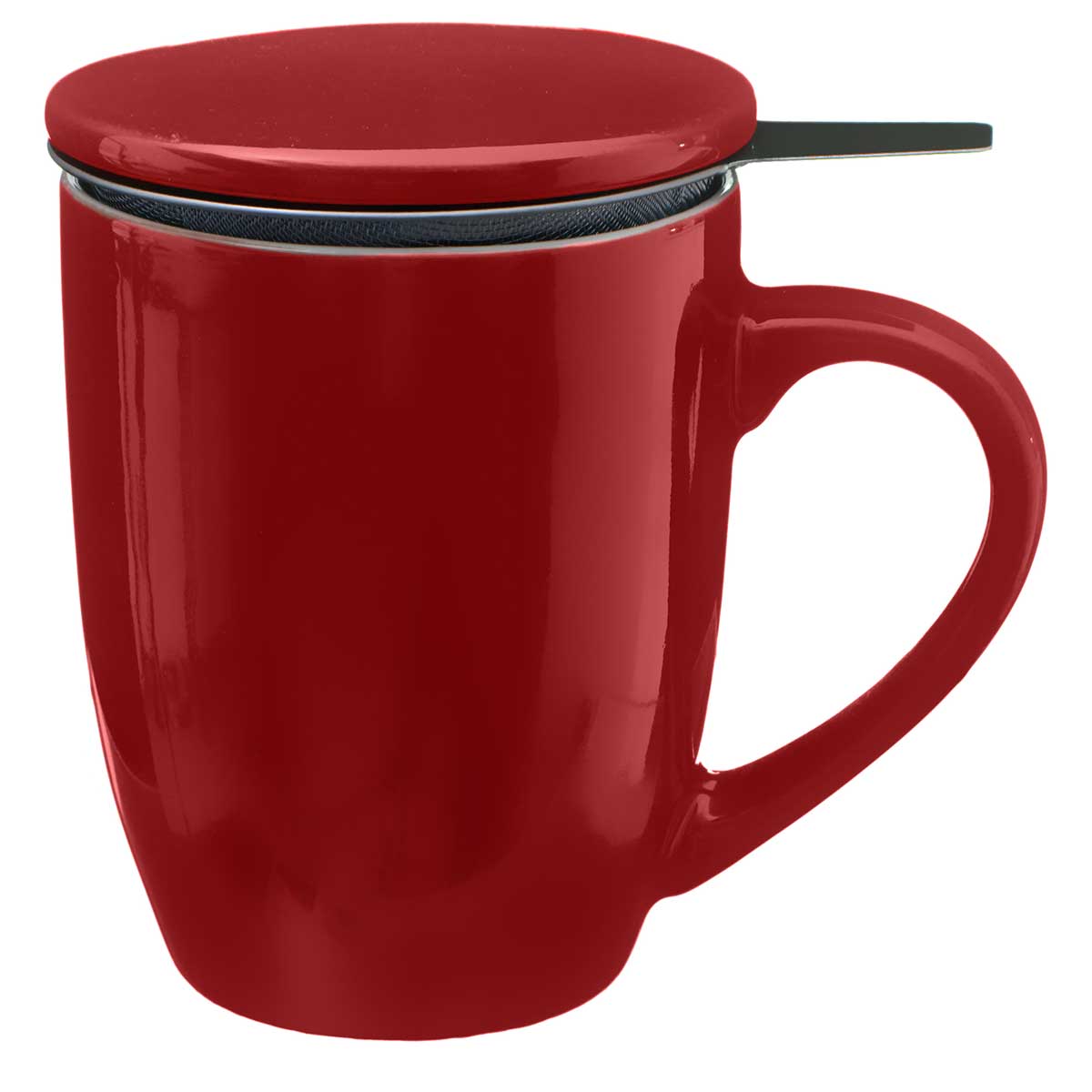 Taza De Cerámica Roja + Infusor 32Cl