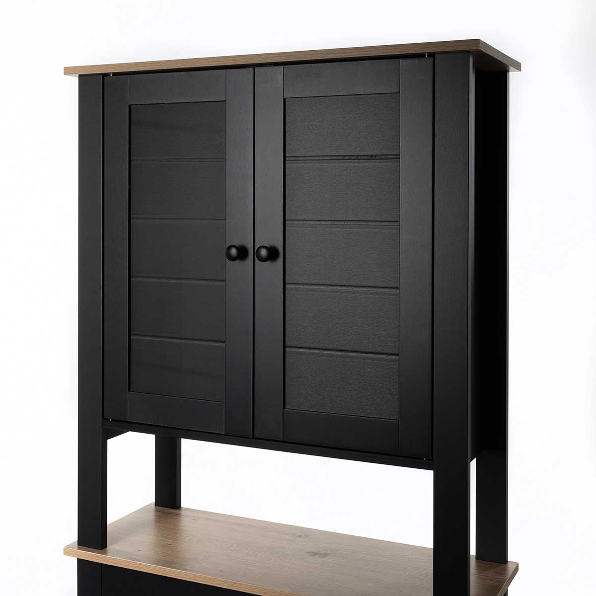 Mueble para baño wc ROMA negro y marrón 173cm