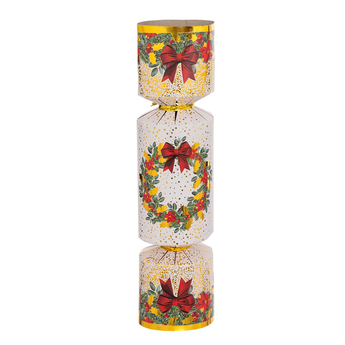 Juego de 6 crackers navide&ntilde;as rojas 20cm