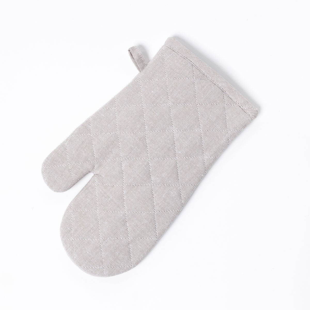 Manopla de cocina con frase taupe