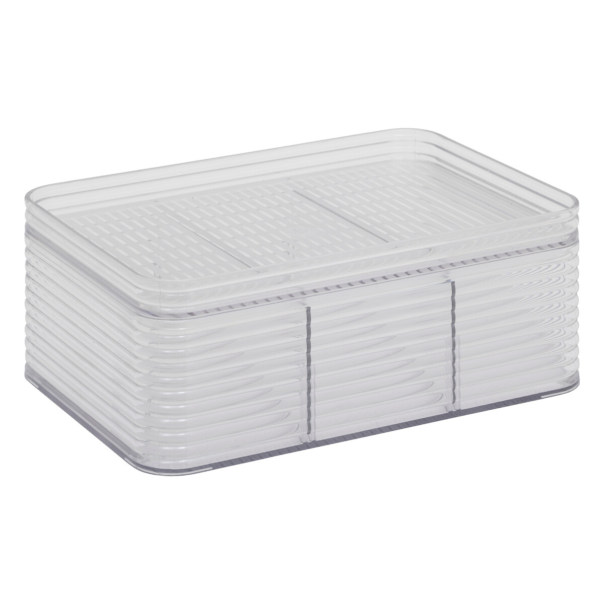 Caja de almacenje con 3 separaciones gris