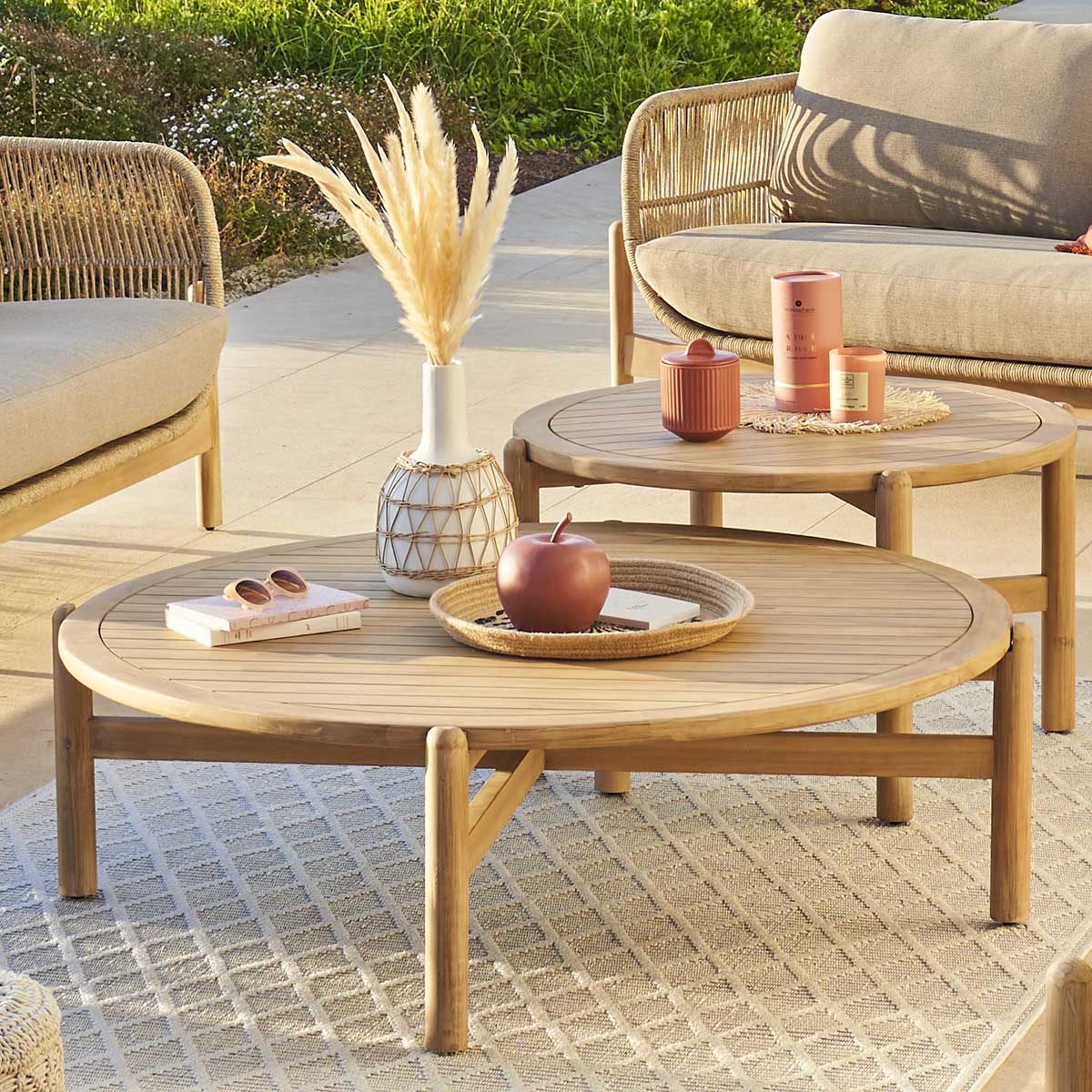 Mesa baja DEONA de madera acacia 120cm