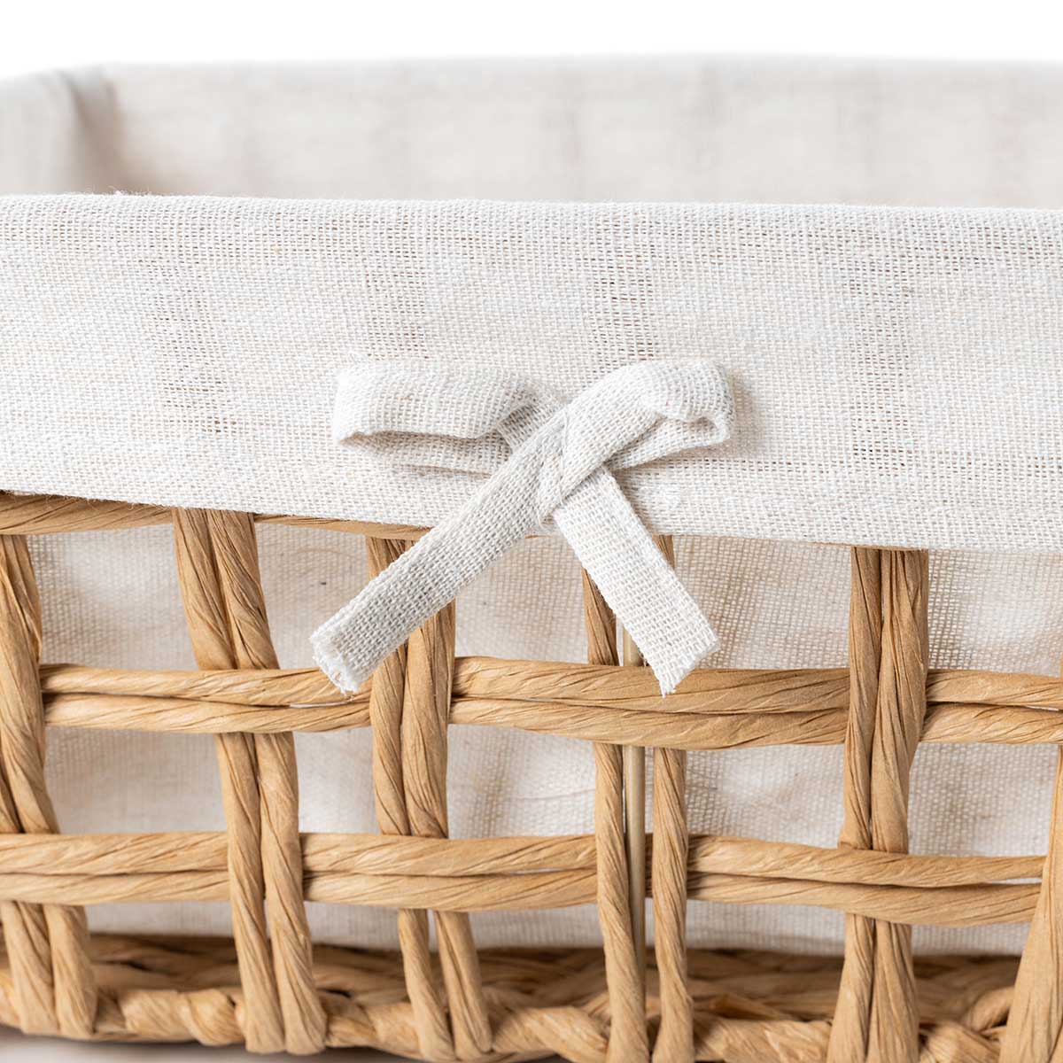 Cesta de baño natural y lino 24x32cm