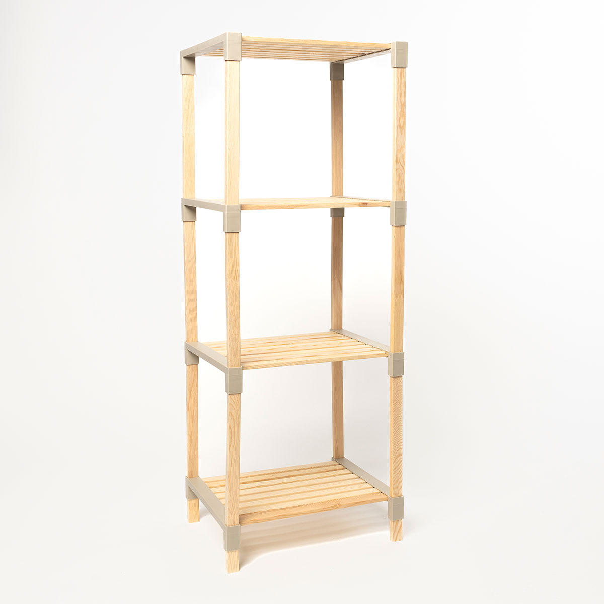 Estantería multifuncional beige de madera 