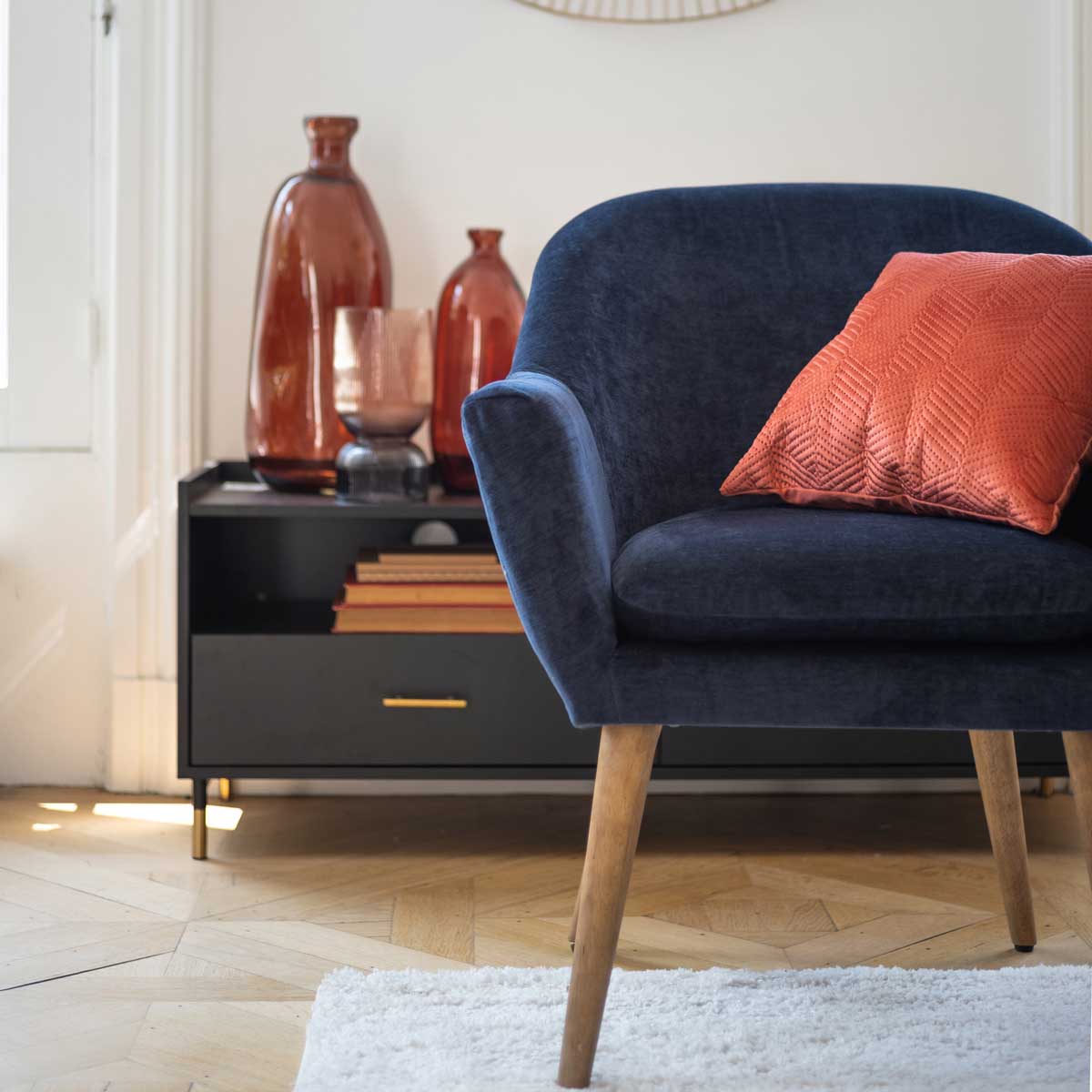 Jarron ULY &aacute;mbar de vidro reciclado 35cm