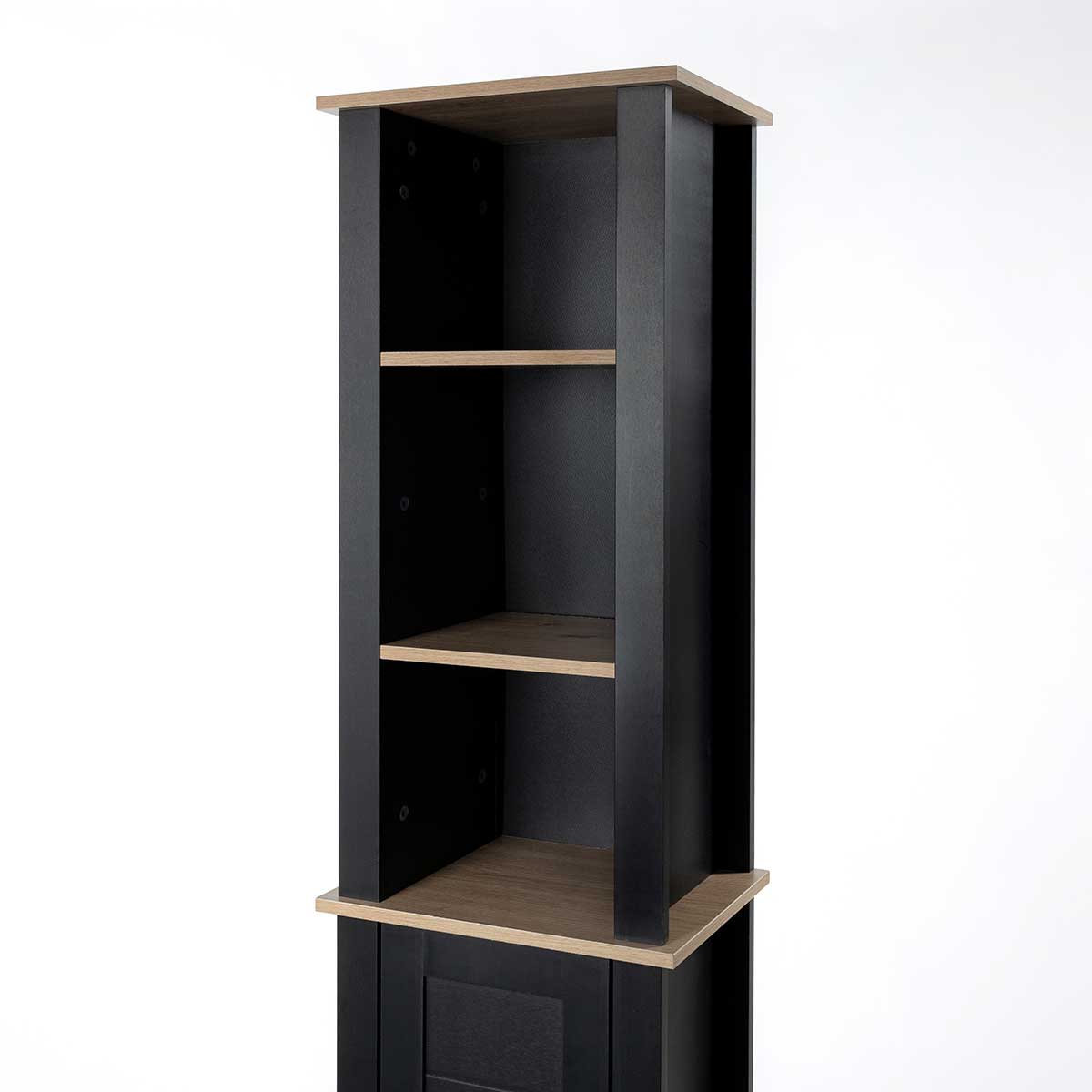 Armario alto wc ROMA negro y márron 173cm
