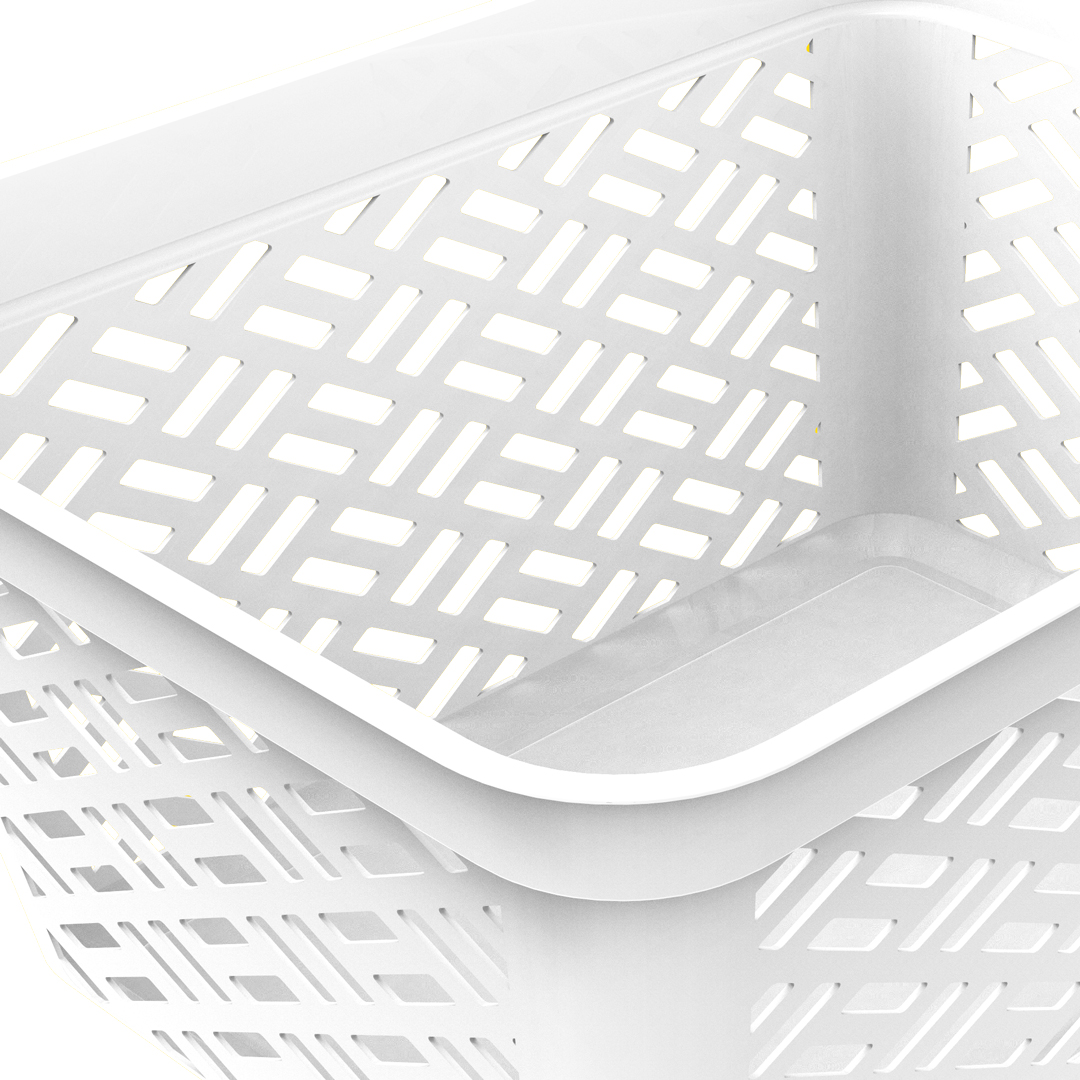 Cesto De Arruma&ccedil;&atilde;o Branco Alto Grande