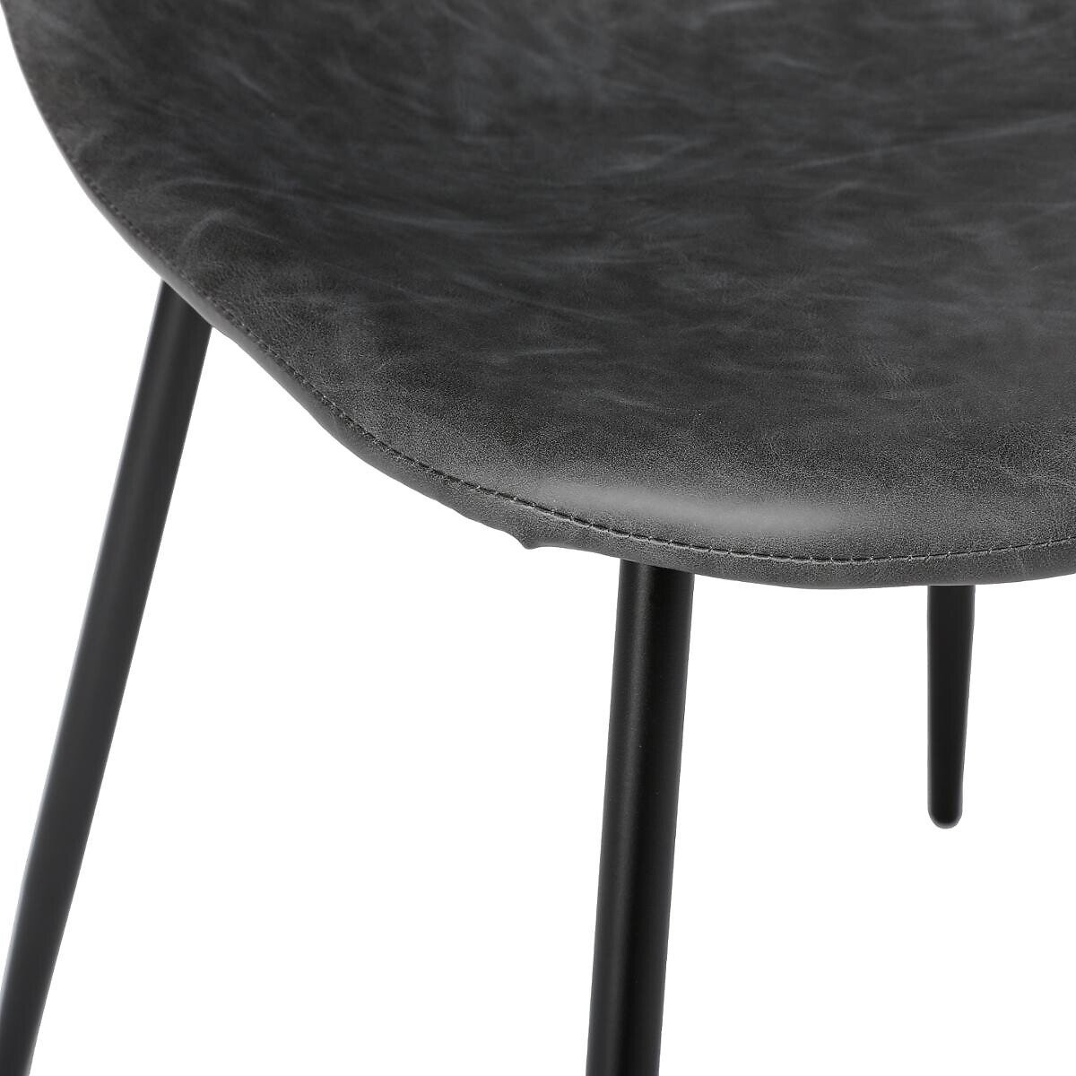 Silla Vladi Efecto Cuero Gris 53x43x82Cm