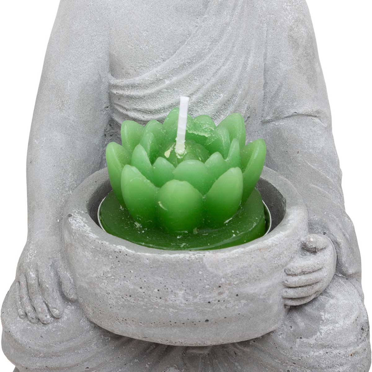 Estatua De Buda Con Vela 8x8.5x15Cm