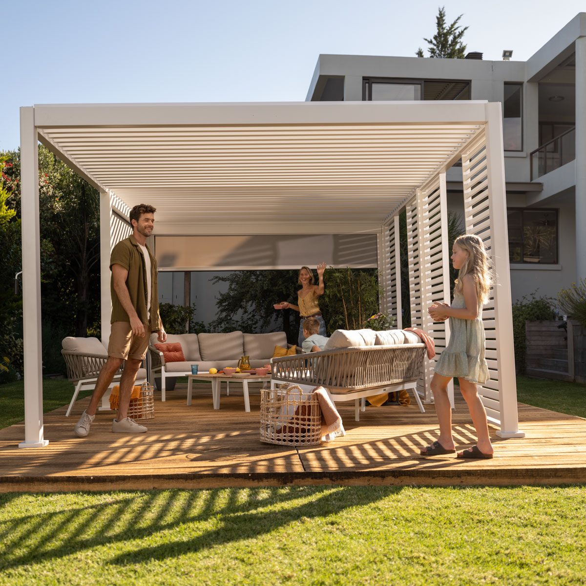Pérgola ÉVORA blanca 3,6x3,6m