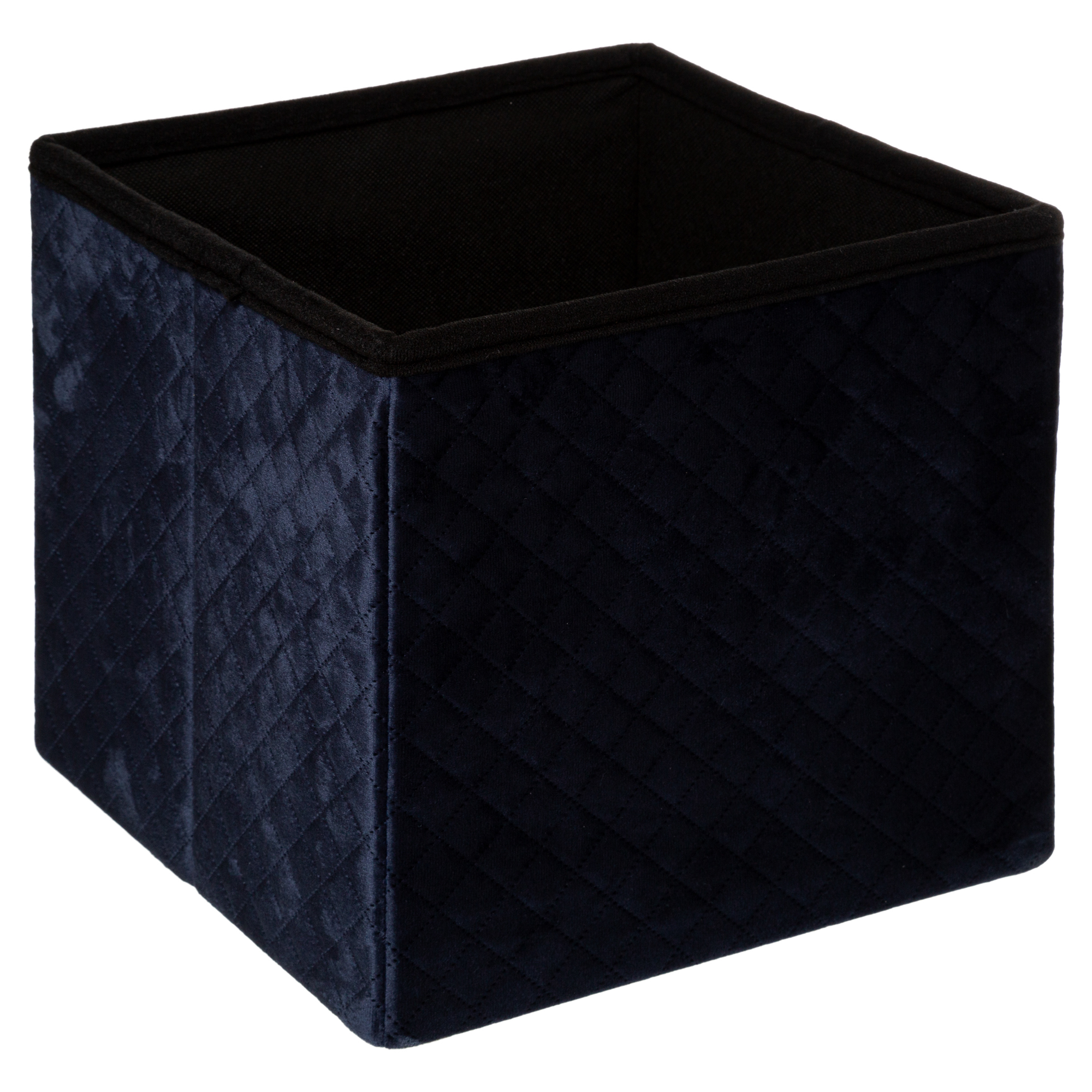 Pufe Mixmodul Em Veludo Azul Marinho 31x31cm