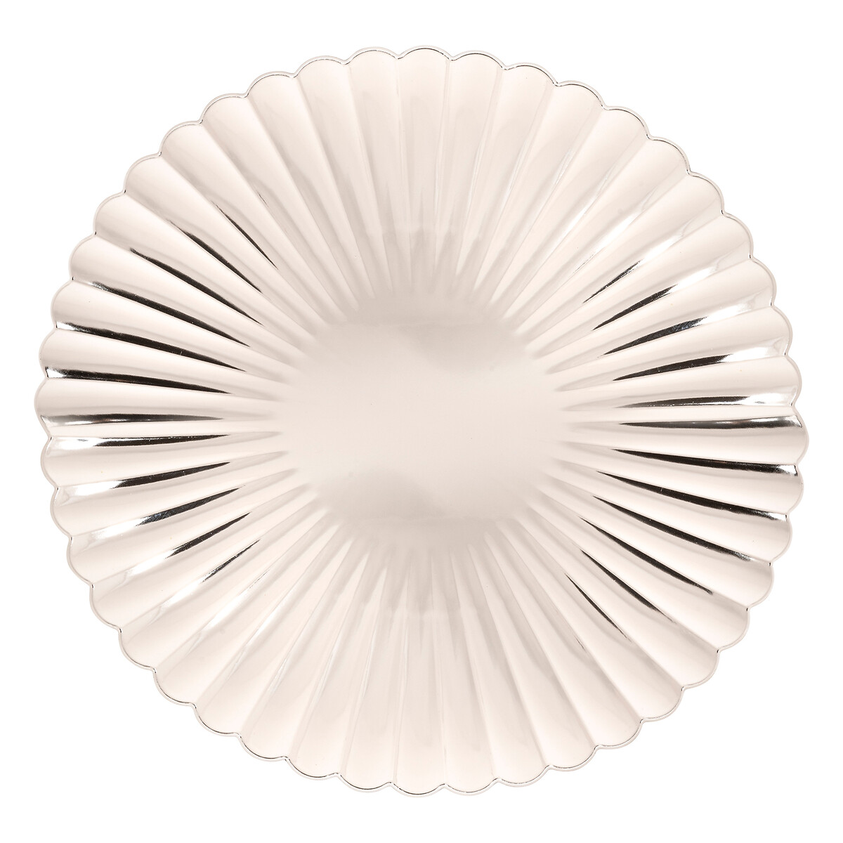 Bajoplato concha de mar plateado 33cm