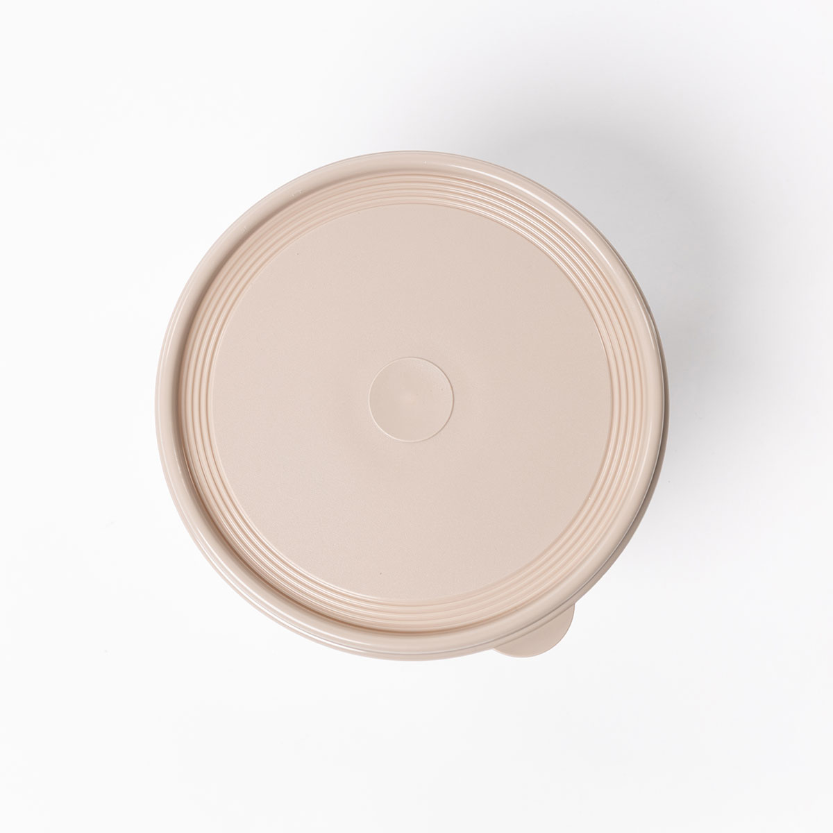 Caja herm&eacute;tica redonda beige 2,4L