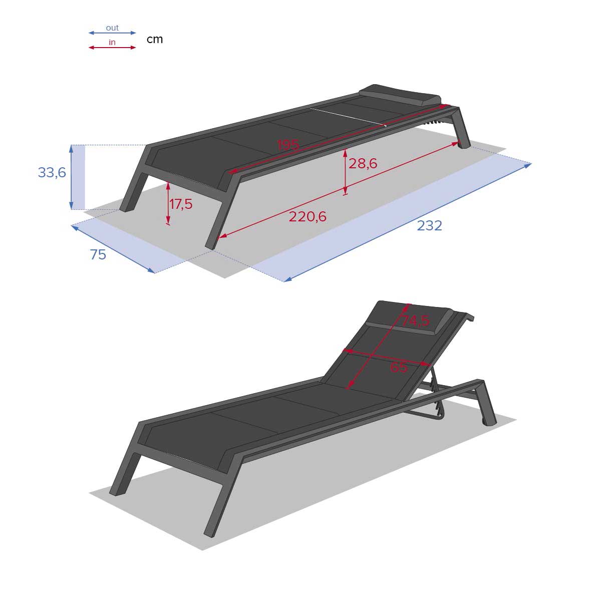 Espregui&ccedil;adeira Allure Poivre E Cinza Graphite