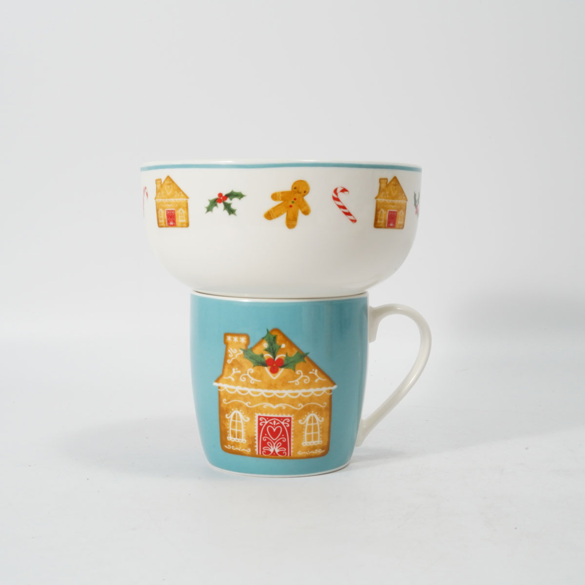 Set de taza y bowl casita de jengibre