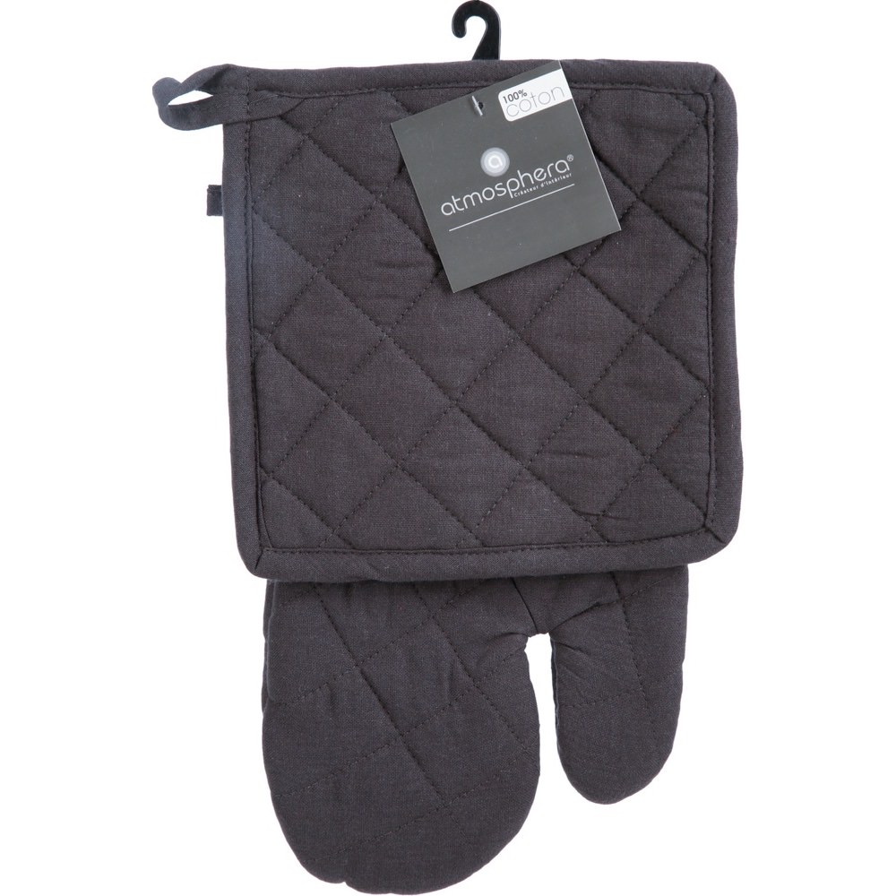 Juego Manopla+Agarrador Gris Oscuro