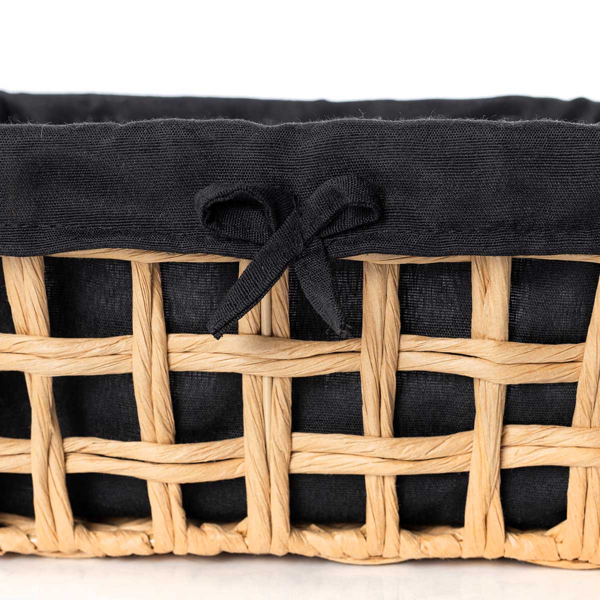 Cesta de baño negra y beige 24x32cm 