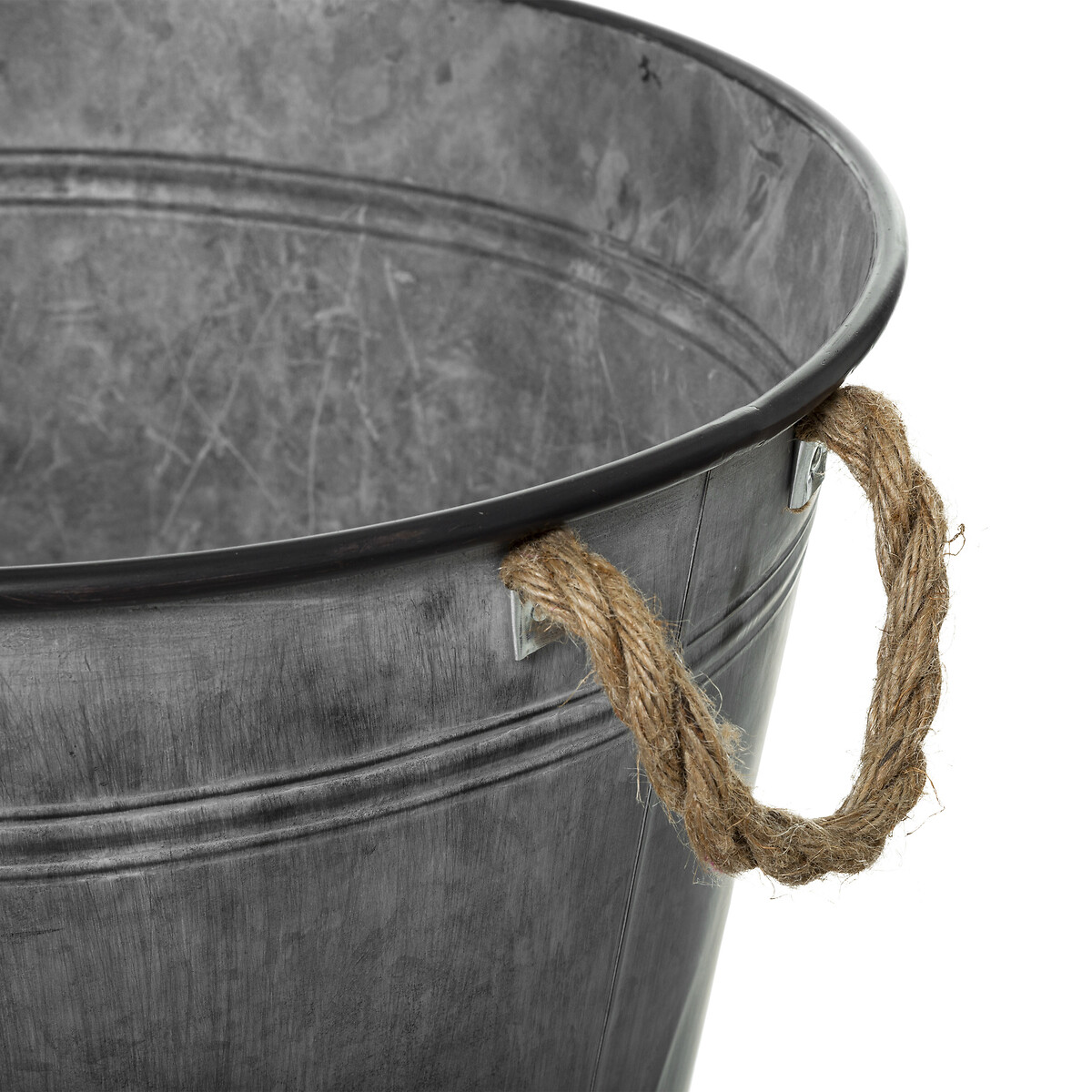 Pote Decorativo Home Edition Cinza Em Zinco 30,5cm