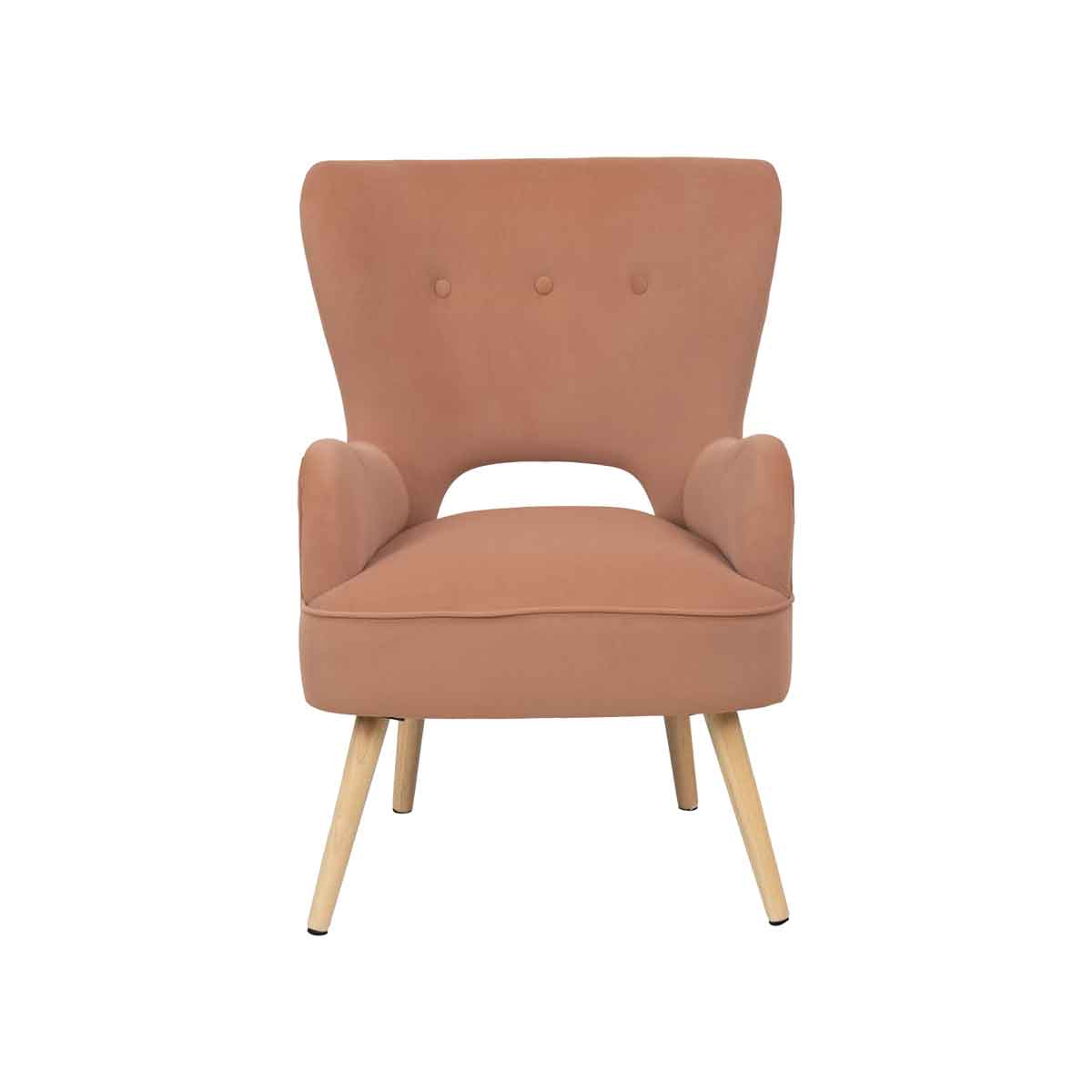 Sillón THOR rosa de terciopelo